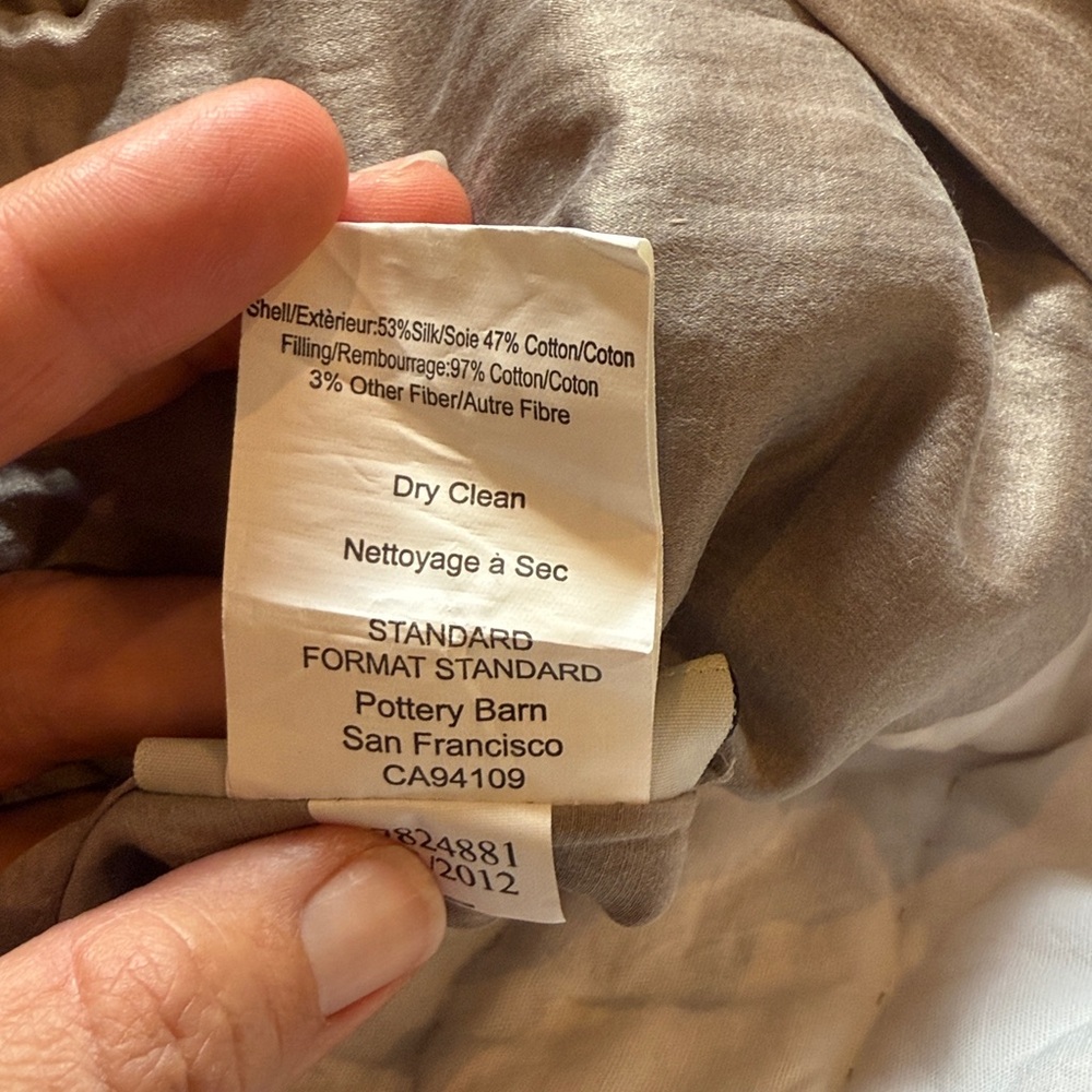 Pottery Barn Quilted Velvet Bedspread Set in Taupe - Picture 6 of 6